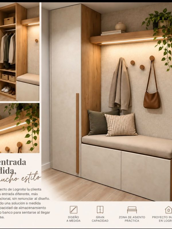 Proyecto Recibidor A Medida En Logrono Diseno Comodidad Y Almacenamiento En Un Solo Espacio Galeria De Fotos